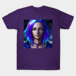 Purple Enchantress (3) - Beautiful Magic Girl T-Shirt